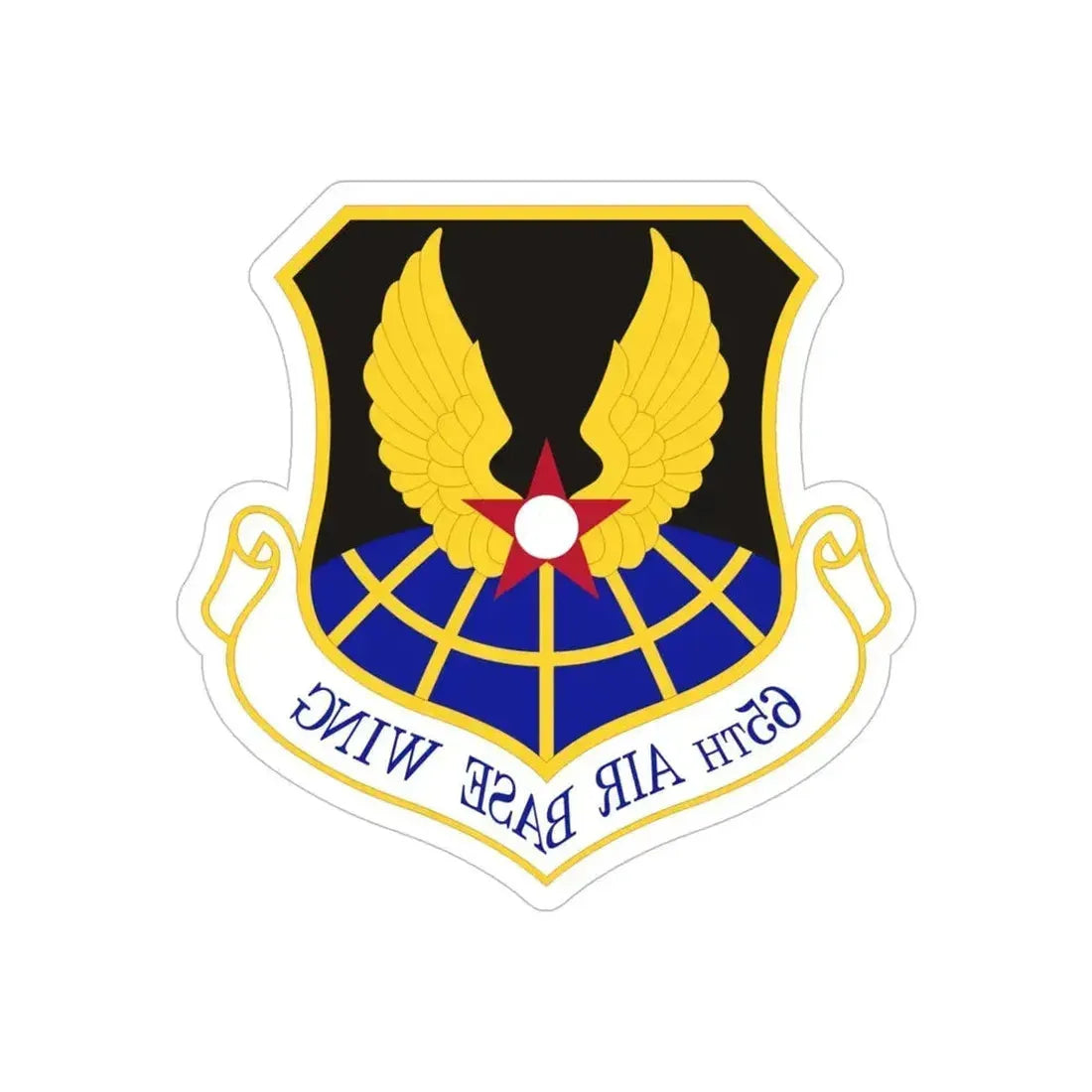 65th Air Base Wing (U.S. Air Force) REVERSE PRINT Transparent Die-Cut STICKER 6 Inch Die-Cut Transparent - The Sticker Space