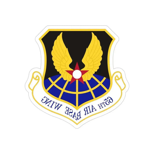 65th Air Base Wing (U.S. Air Force) REVERSE PRINT Transparent Die-Cut STICKER 6 Inch Die-Cut Transparent - The Sticker Space