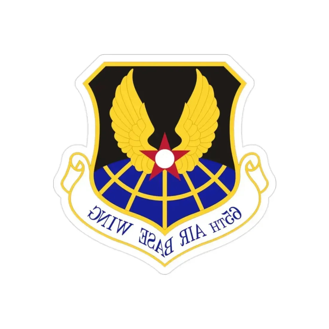 65th Air Base Wing (U.S. Air Force) REVERSE PRINT Transparent Die-Cut STICKER - The Sticker Space