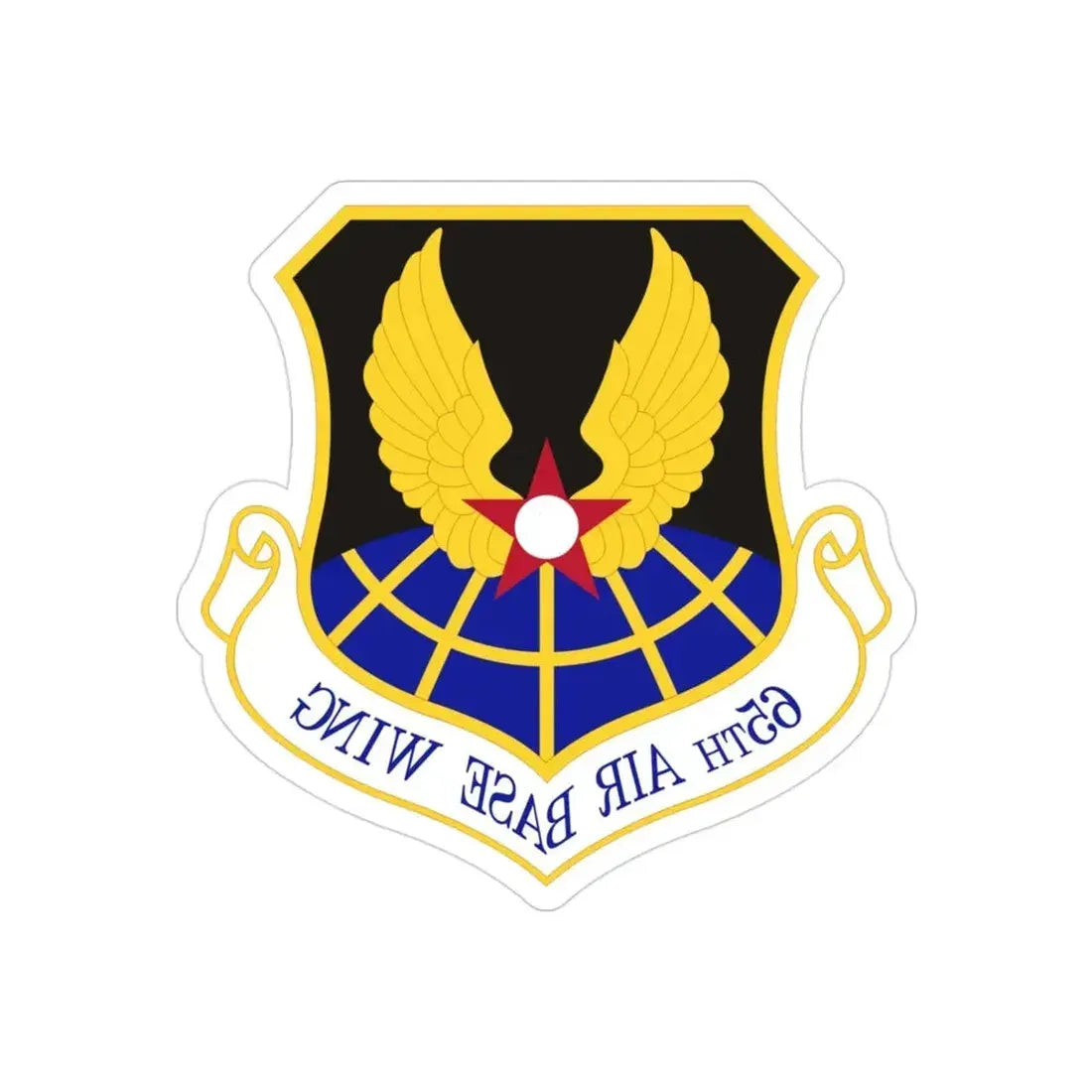 65th Air Base Wing (U.S. Air Force) REVERSE PRINT Transparent Die-Cut STICKER - The Sticker Space
