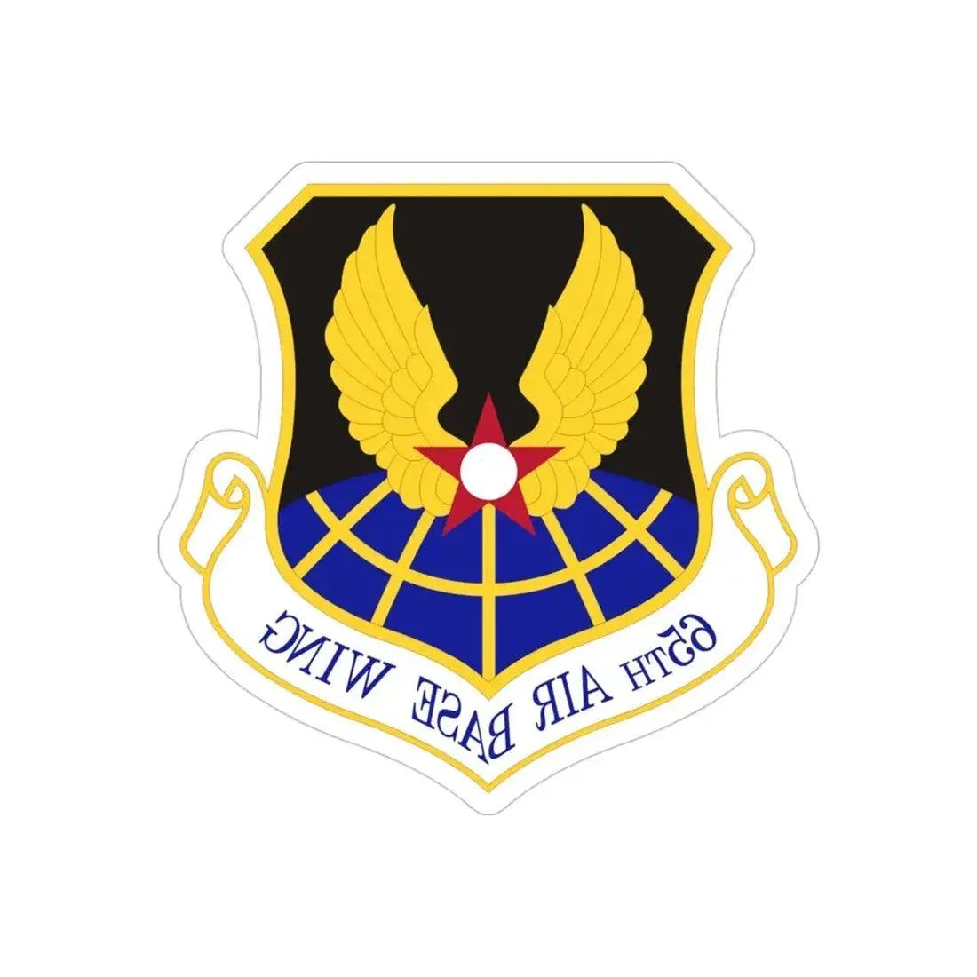 65th Air Base Wing (U.S. Air Force) REVERSE PRINT Transparent Die-Cut STICKER - The Sticker Space