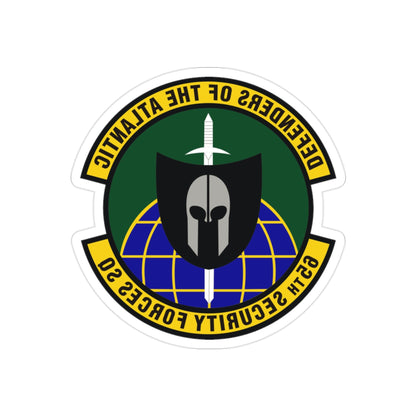 65th Security Forces Squadron (U.S. Air Force) REVERSE PRINT Transparent STICKER-2" × 2"-The Sticker Space