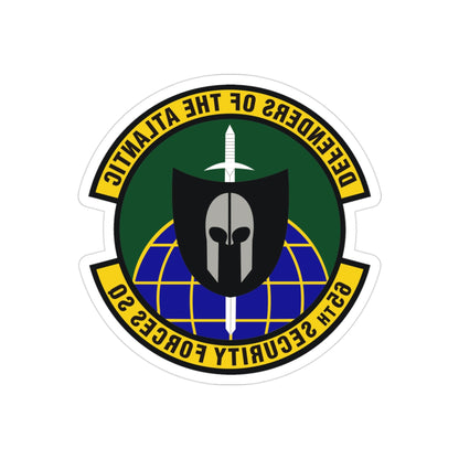 65th Security Forces Squadron (U.S. Air Force) REVERSE PRINT Transparent STICKER-3" × 3"-The Sticker Space