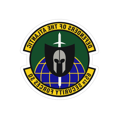 65th Security Forces Squadron (U.S. Air Force) REVERSE PRINT Transparent STICKER-4" × 4"-The Sticker Space