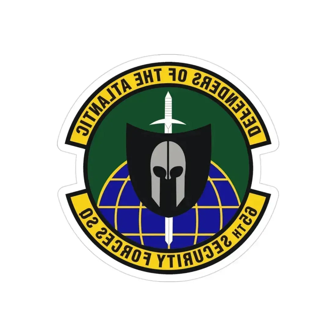 65th Security Forces Squadron (U.S. Air Force) REVERSE PRINT Transparent Die-Cut STICKER 3 Inch Die-Cut Transparent - The Sticker Space