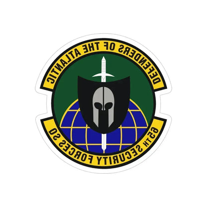 65th Security Forces Squadron (U.S. Air Force) REVERSE PRINT Transparent Die-Cut STICKER 4 Inch Die-Cut Transparent - The Sticker Space