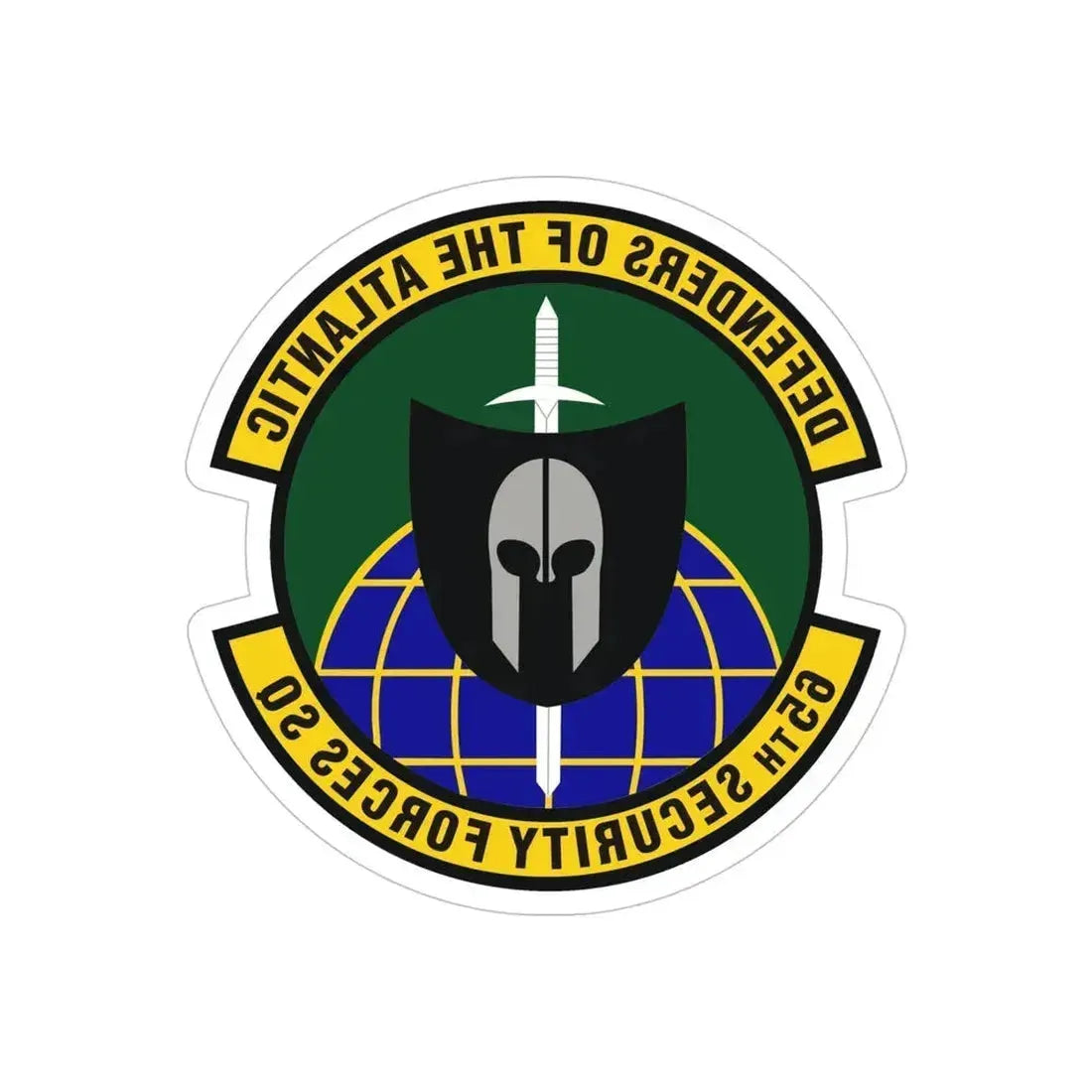 65th Security Forces Squadron (U.S. Air Force) REVERSE PRINT Transparent Die-Cut STICKER 5 Inch Die-Cut Transparent - The Sticker Space
