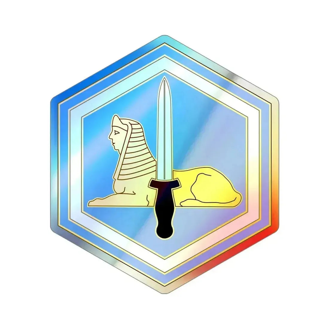 66 Military Intelligence Brigade v3 (U.S. Army) Holographic STICKER Die-Cut Vinyl Decal 4 Inch Holographic - The Sticker Space