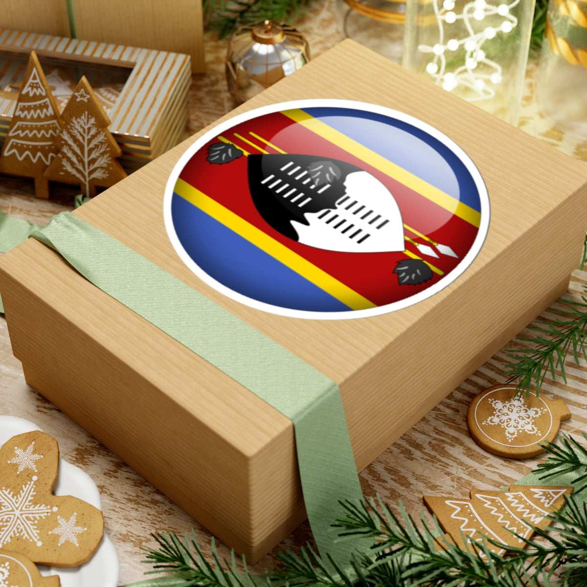 Flag orb Eswatini (Eswatini) STICKER Vinyl Kiss-Cut Decal