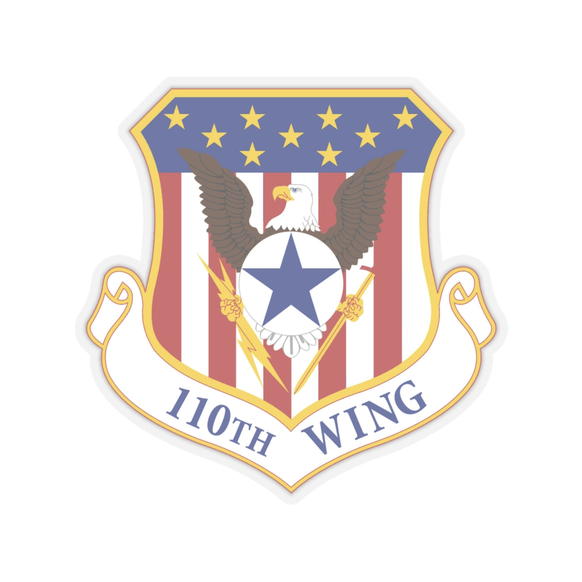 110th Wing emblem (U.S. Air Force) STICKER Vinyl Kiss-Cut Decal-4 Inch-Transparent-The Sticker Space