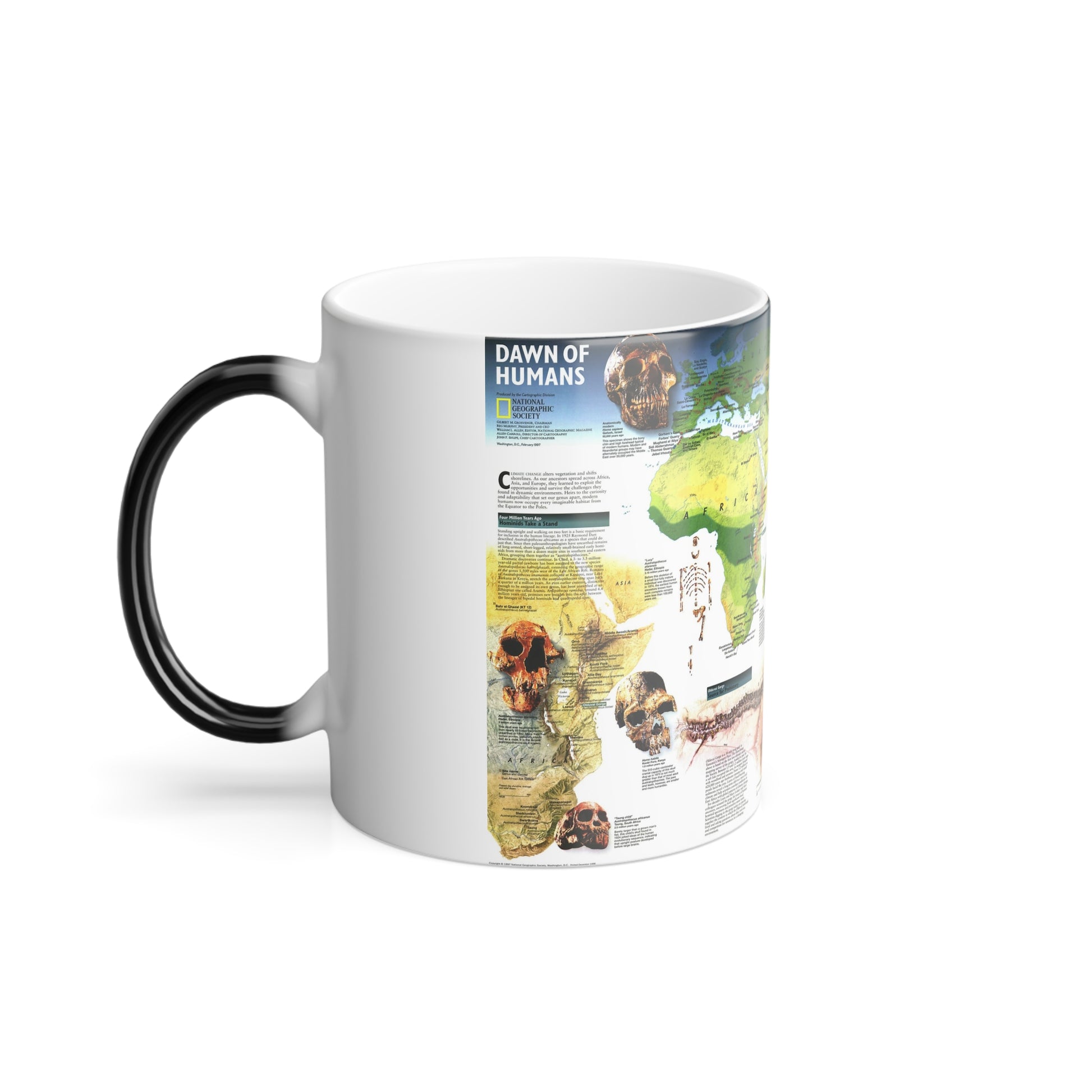 World Map - Dawn of Humans (1997) (Map) Color Changing Mug 11oz-11oz-The Sticker Space