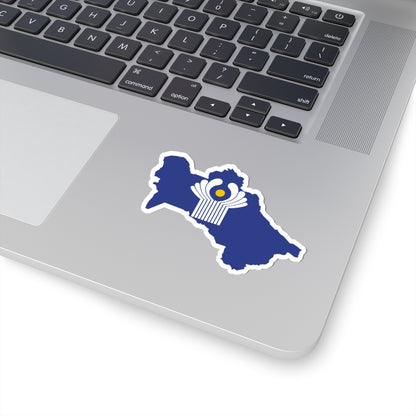Flag-map of Turkmenistan CIS de facto (Turkmenistan) STICKER Vinyl Kiss-Cut Decal