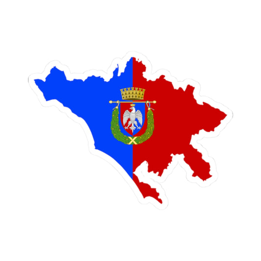 Flag map of the Province of Rome (Italy) STICKER Vinyl Kiss-Cut Decal