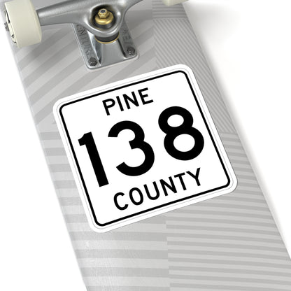 Pine County Route 138 MN (Minnesota) (Road Sign) STICKER Vinyl Kiss-Cut Decal