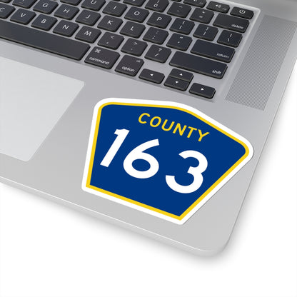 County 163 MN (Minnesota) (Road Sign) STICKER Vinyl Kiss-Cut Decal
