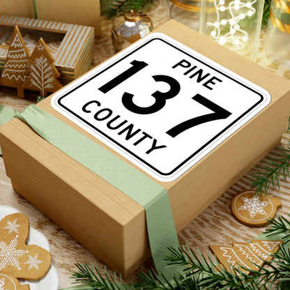 Pine County Route 137 MN (Minnesota) (Road Sign) STICKER Vinyl Kiss-Cut Decal