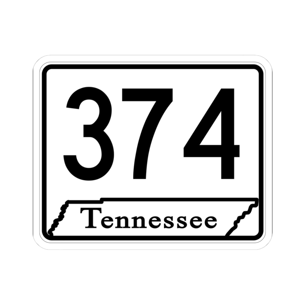 Tennessee 374 (Tennessee) (Road Sign) STICKER Vinyl Kiss-Cut Decal