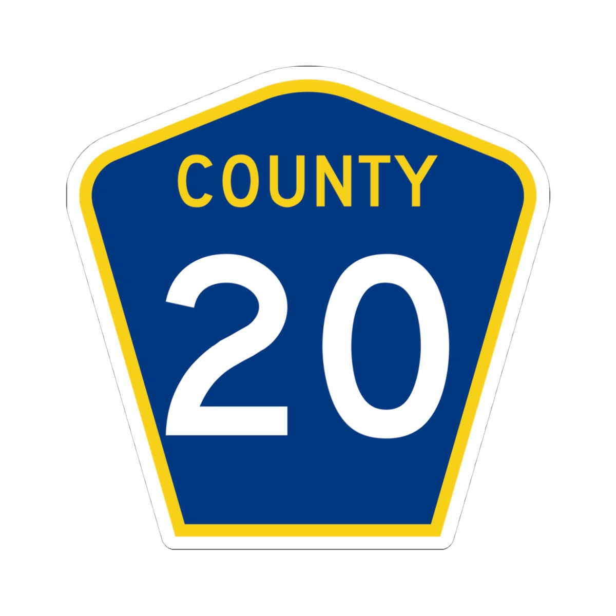 County 20 MN (Minnesota) (Road Sign) STICKER Vinyl Kiss-Cut Decal