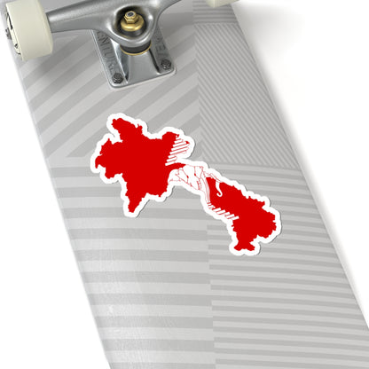 Flag-map of Laos 1952-1975 (Laos) STICKER Vinyl Kiss-Cut Decal