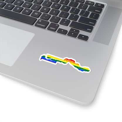 LGBT flag map of The Gambia (Gambia) STICKER Vinyl Kiss-Cut Decal