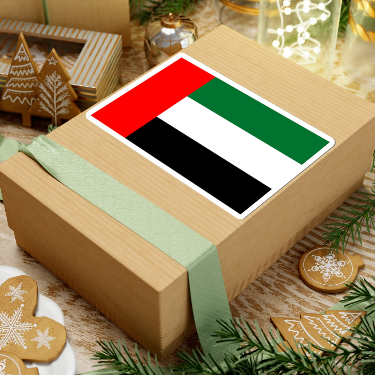 Flag of the United Arab Emirates 3-2 (United Arab Emirates) STICKER Vinyl Kiss-Cut Decal