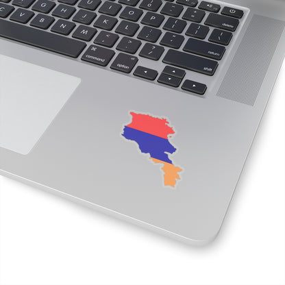 Flag map of Armenia new (Armenia) STICKER Vinyl Kiss-Cut Decal