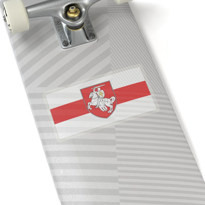 Flag of Belarus w-r-w with Arms 2020 (Belarus) STICKER Vinyl Kiss-Cut Decal
