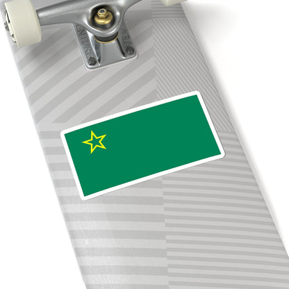 Green star flag (North Macedonia) STICKER Vinyl Kiss-Cut Decal