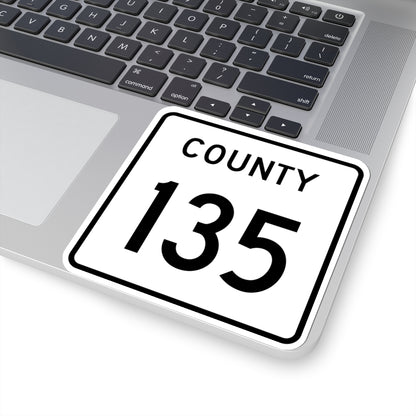 County 135 square (Minnesota) (Road Sign) STICKER Vinyl Kiss-Cut Decal