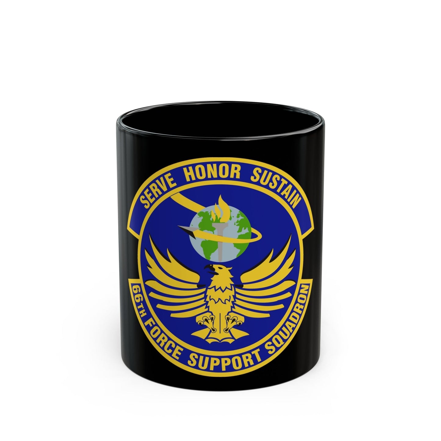 66th Force Support Squadron (U.S. Air Force) Black Coffee Mug-11oz-The Sticker Space