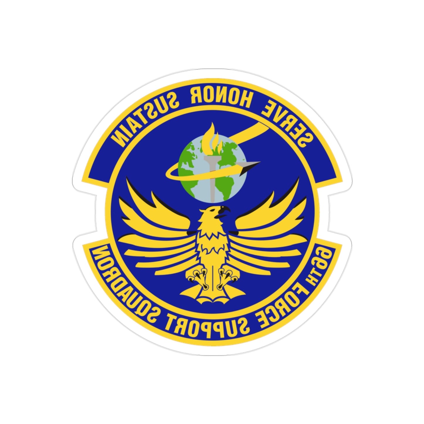 66th Force Support Squadron (U.S. Air Force) REVERSE PRINT Transparent STICKER-2" × 2"-The Sticker Space