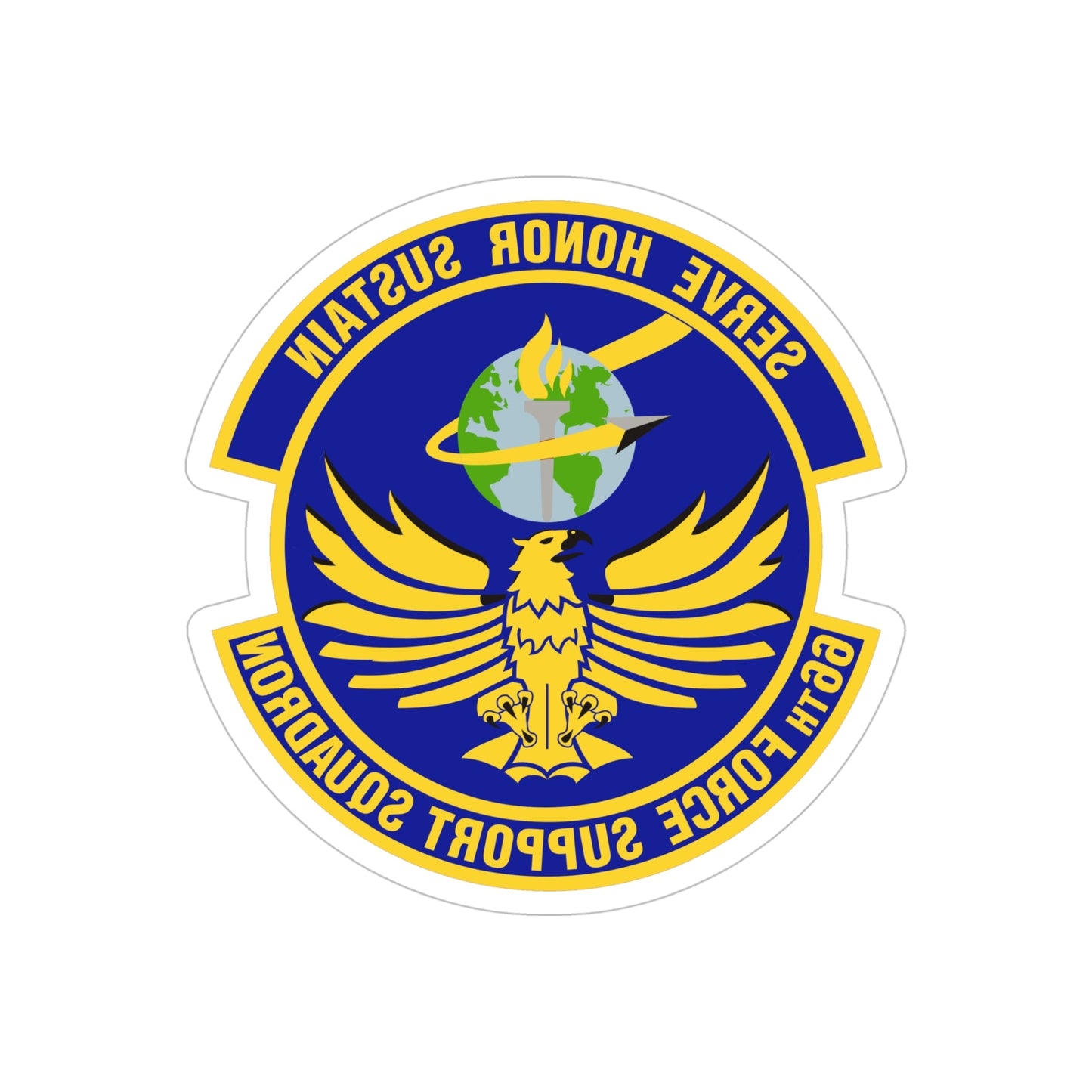 66th Force Support Squadron (U.S. Air Force) REVERSE PRINT Transparent STICKER-5" × 5"-The Sticker Space