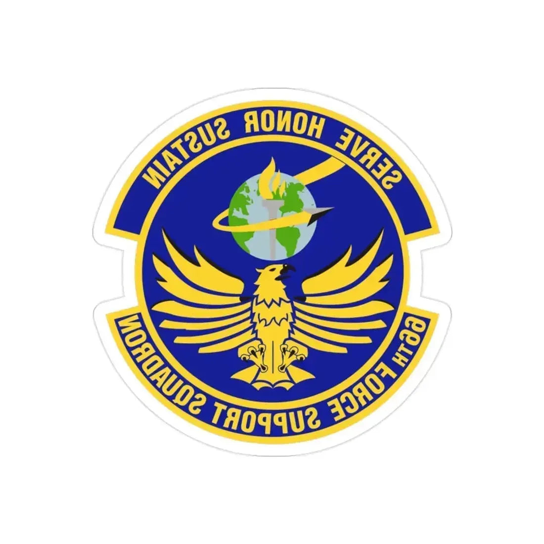 66th Force Support Squadron (U.S. Air Force) REVERSE PRINT Transparent Die-Cut STICKER 2 Inch Die-Cut Transparent - The Sticker Space