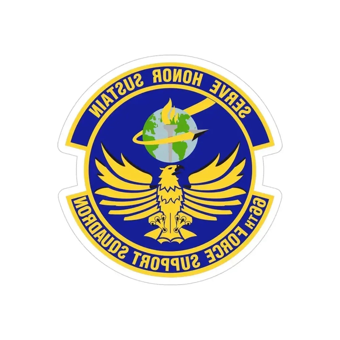 66th Force Support Squadron (U.S. Air Force) REVERSE PRINT Transparent Die-Cut STICKER 4 Inch Die-Cut Transparent - The Sticker Space