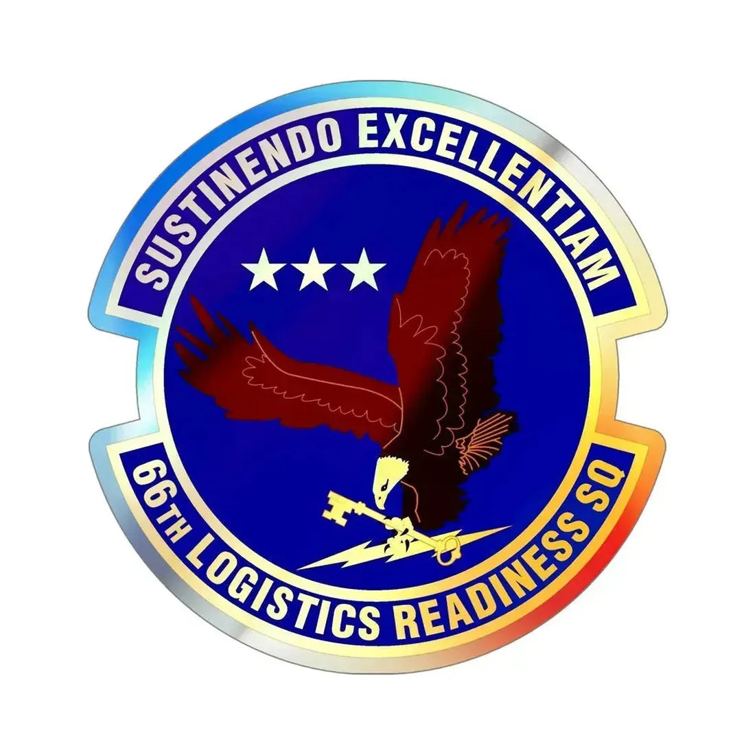 66th Logistics Readiness Squadron (U.S. Air Force) Holographic STICKER Die-Cut Vinyl Decal 5 Inch Holographic - The Sticker Space