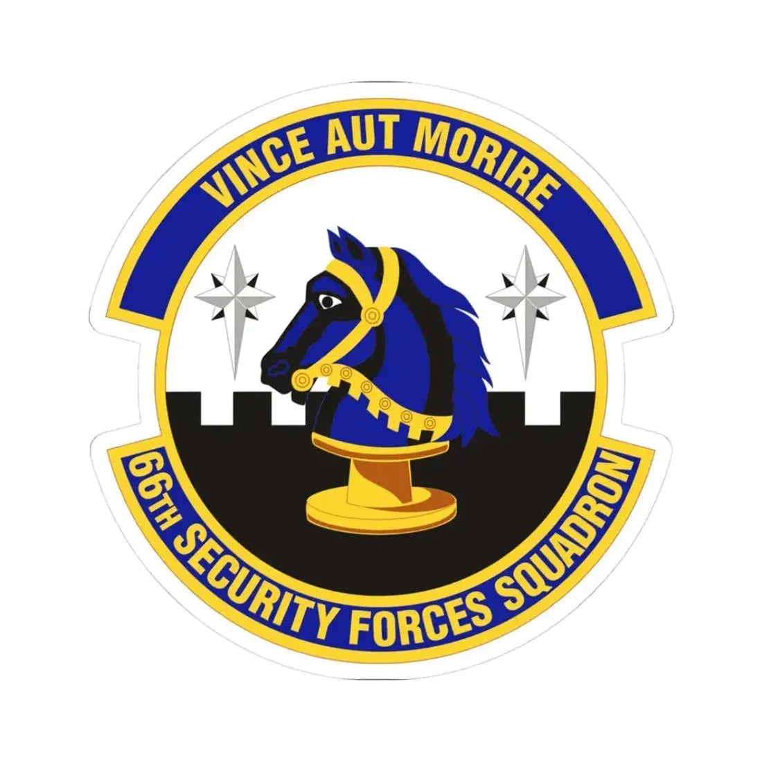 66th Security Forces Squadron (U.S. Air Force) STICKER Vinyl Kiss-Cut Decal 3 Inch White - The Sticker Space