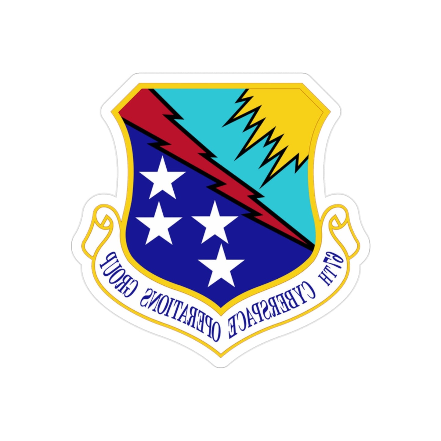 67 Cyberspace Operations Group ACC (U.S. Air Force) REVERSE PRINT Transparent STICKER-2 Inch-The Sticker Space