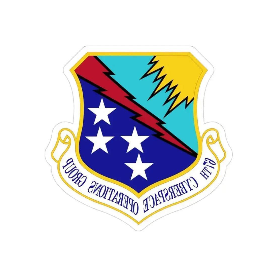 67 Cyberspace Operations Group ACC (U.S. Air Force) REVERSE PRINT Transparent Die-Cut STICKER 3 Inch Die-Cut Transparent - The Sticker Space
