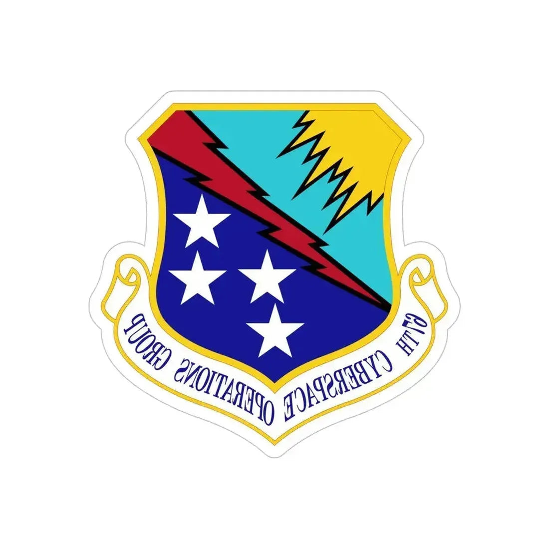67 Cyberspace Operations Group ACC (U.S. Air Force) REVERSE PRINT Transparent Die-Cut STICKER 5 Inch Die-Cut Transparent - The Sticker Space