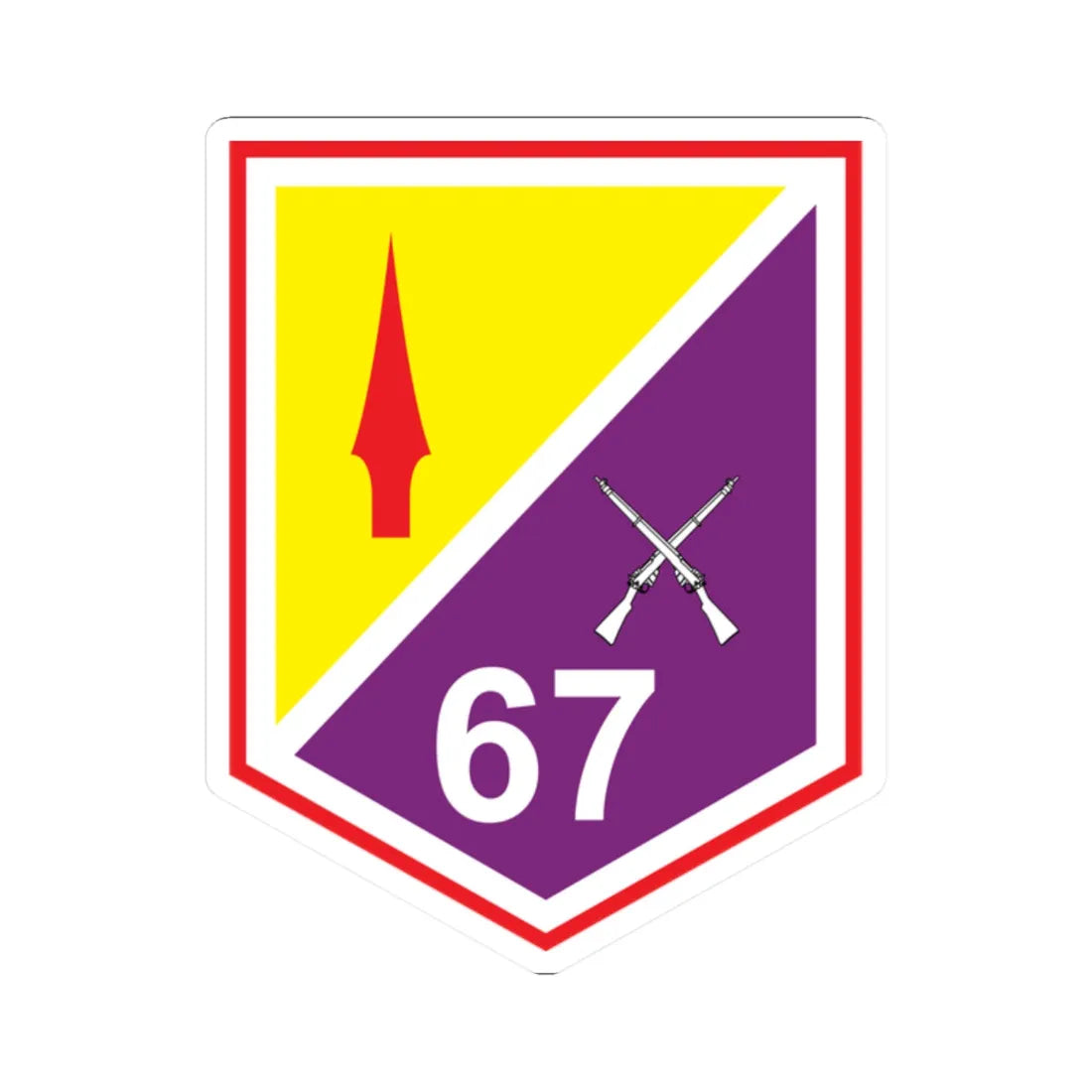 67 Reserve Infantry Battalion 2 Eastern Brigade (Ireland) (Coat of Arms) STICKER Vinyl Kiss-Cut Decal 2 Inch White - The Sticker Space