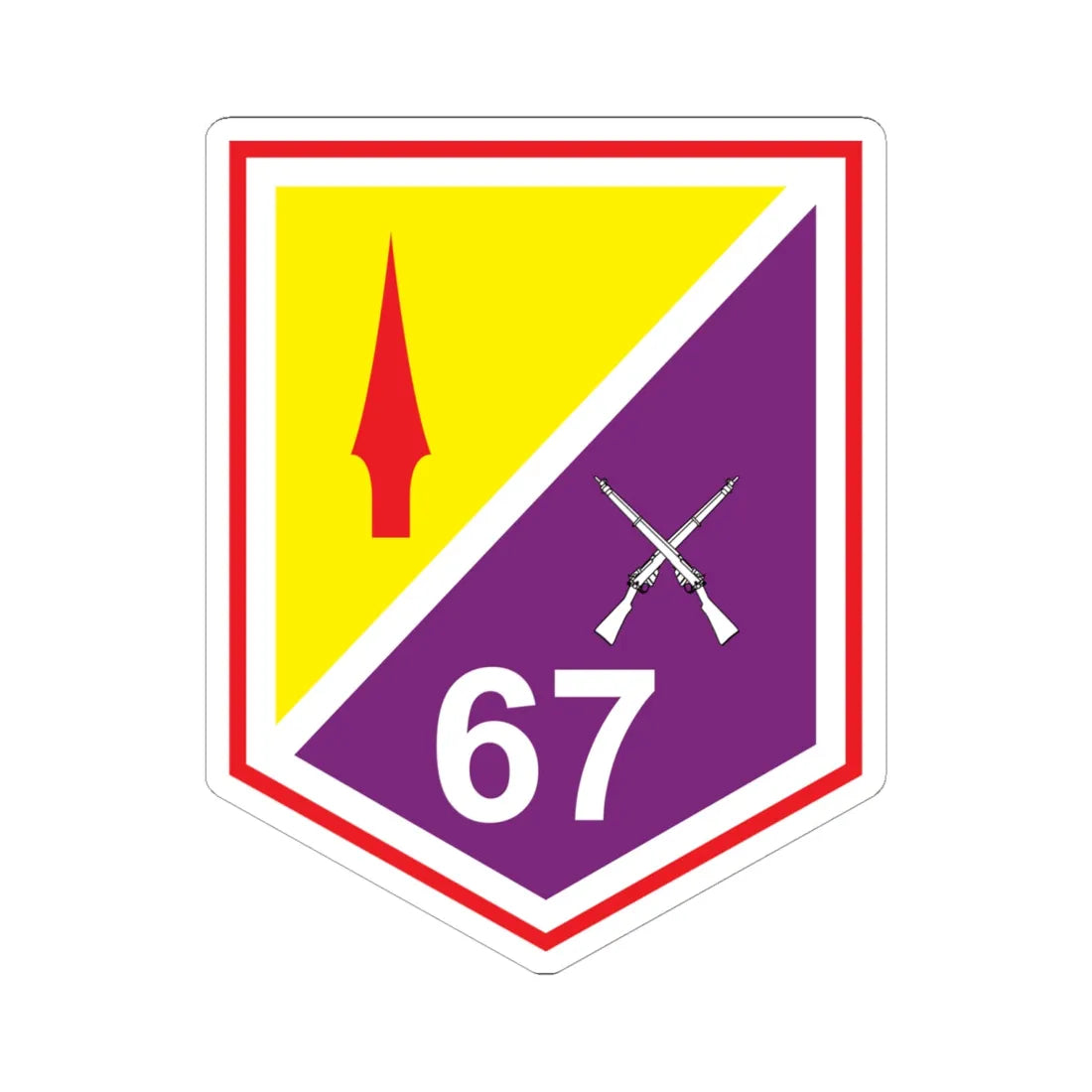 67 Reserve Infantry Battalion 2 Eastern Brigade (Ireland) (Coat of Arms) STICKER Vinyl Kiss-Cut Decal 6 Inch White - The Sticker Space