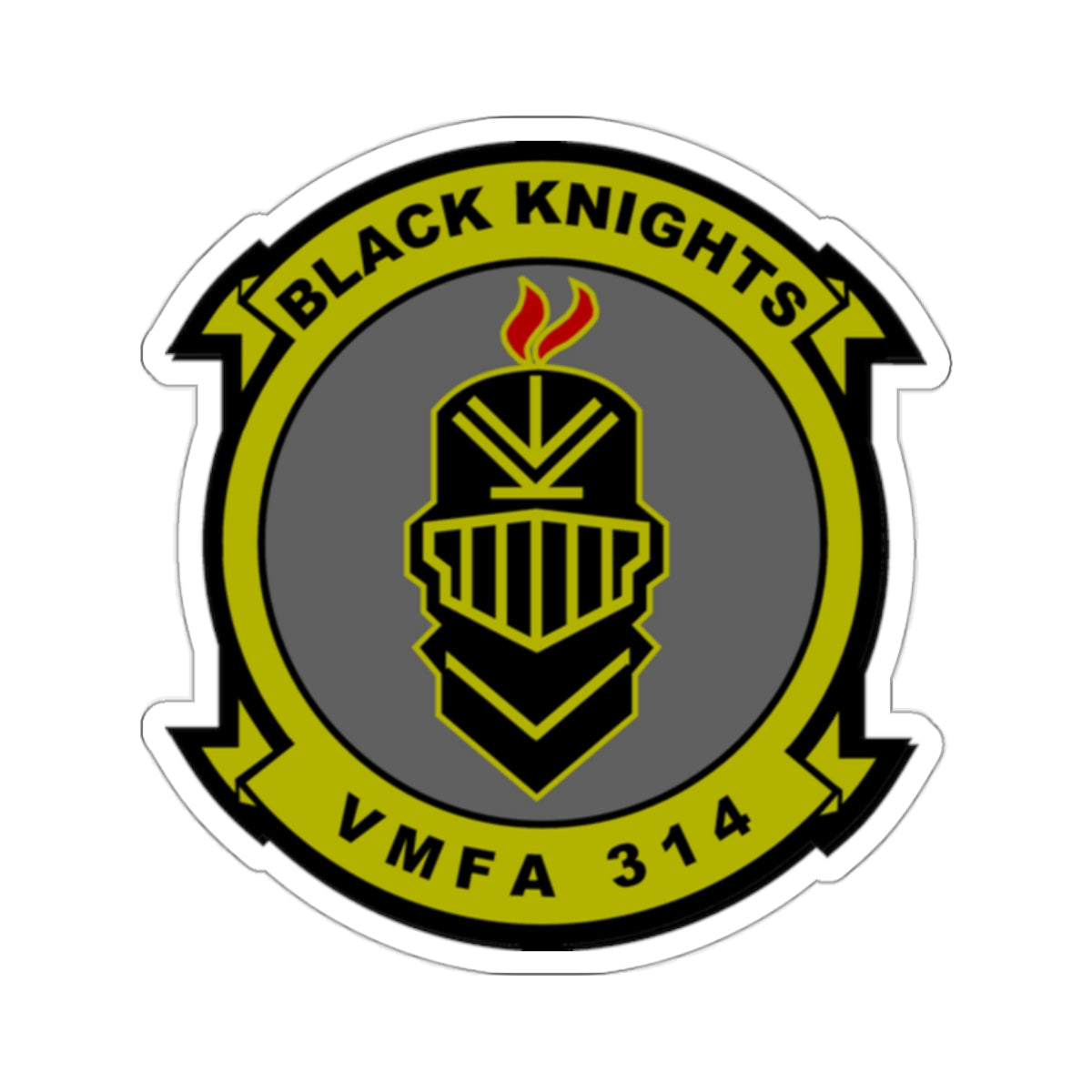 VMFA 314 Marine Fighter Attack Squadron 314 Black Knights (USMC) STICKER Vinyl Kiss-Cut Decal