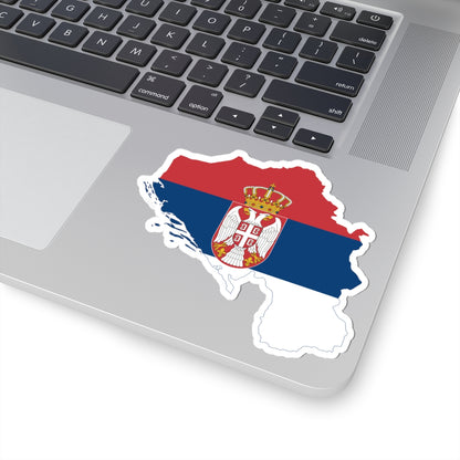 Flag-map of Greater Serbia (Serbia) STICKER Vinyl Kiss-Cut Decal