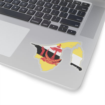 Flag-map of Brunei2 (Brunei) STICKER Vinyl Kiss-Cut Decal