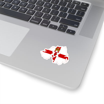 Flag-map of Northern Ireland (United Kingdom) STICKER Vinyl Kiss-Cut Decal