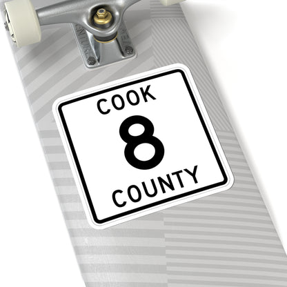 Cook County 8 MN (Minnesota) (Road Sign) STICKER Vinyl Kiss-Cut Decal