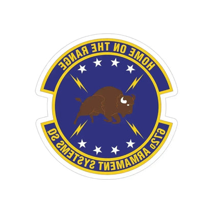 672d Armament Systems Squadron (U.S. Air Force) REVERSE PRINT Transparent Die-Cut STICKER 4 Inch Die-Cut Transparent - The Sticker Space