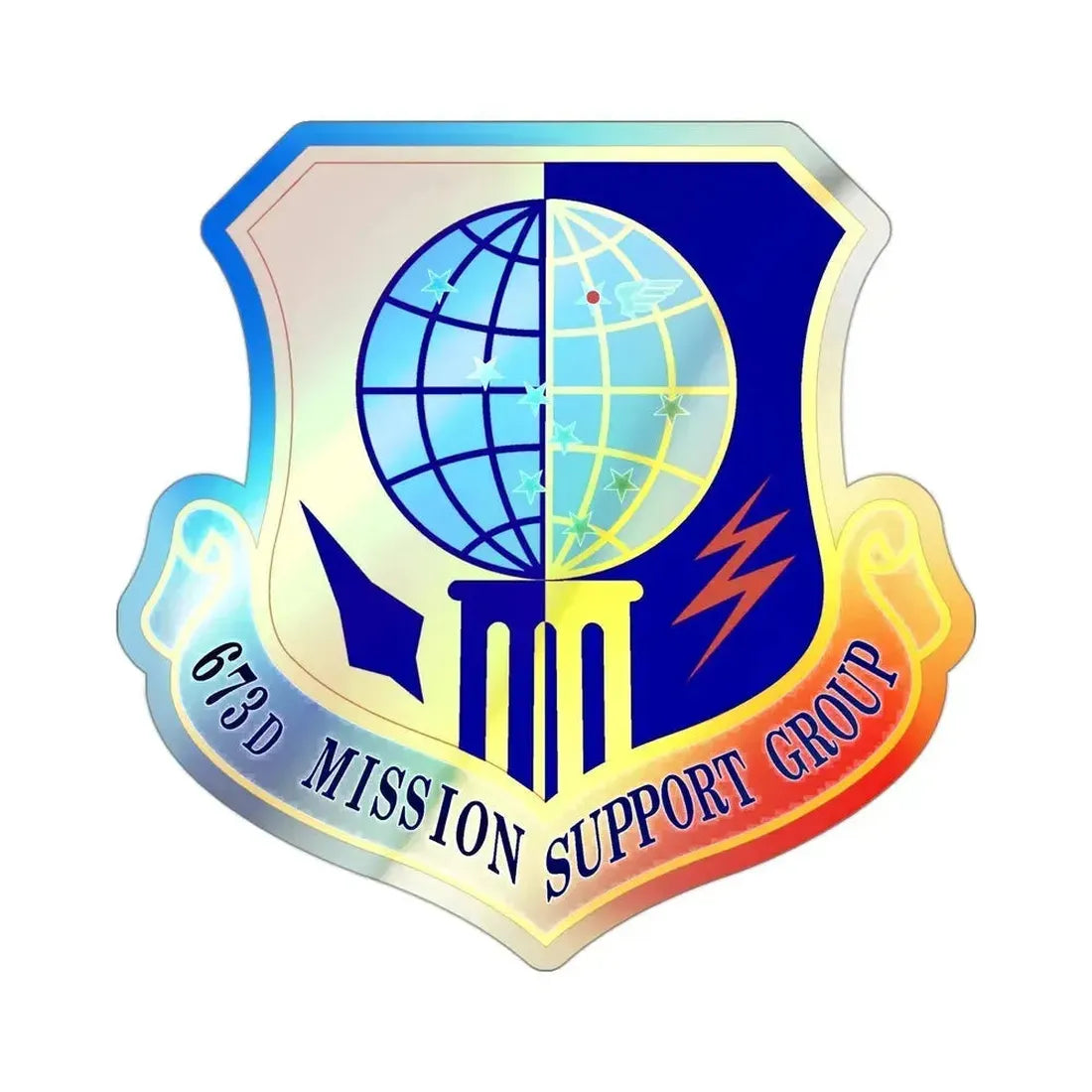 673 Mission Support Group PACAF (U.S. Air Force) Holographic STICKER Die-Cut Vinyl Decal 3 Inch Holographic - The Sticker Space
