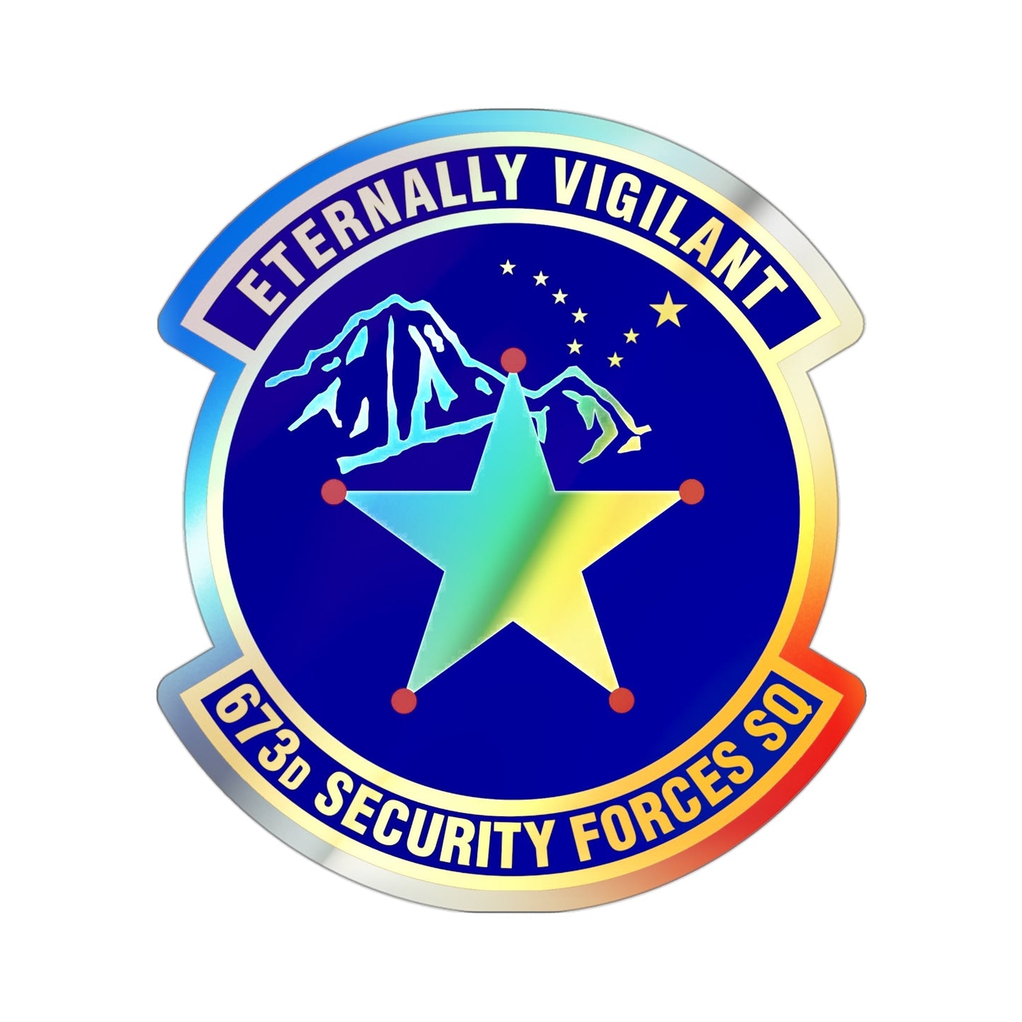 673 Security Forces Squadron PACAF (U.S. Air Force) Holographic STICKER Die-Cut Vinyl Decal-3 Inch-The Sticker Space