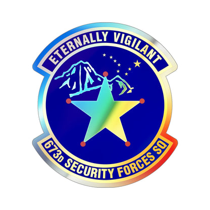 673 Security Forces Squadron PACAF (U.S. Air Force) Holographic STICKER Die-Cut Vinyl Decal-4 Inch-The Sticker Space